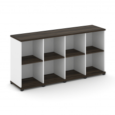 Concept Стеллаж 4 узкие секции, 2 ниши CN.STU-240 Дуб Мали/Белый Бриллиант/Металл Черный 1668*420*81