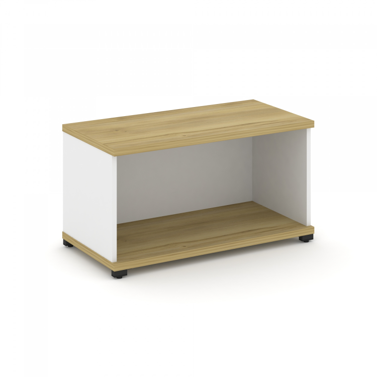 Concept Стеллаж 1 широкая секция, 1 ниша CN.STS-110 Дуб Винченцо/Белый Бриллиант/Металл Черный 836*4