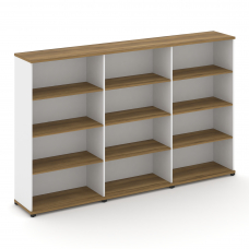 Concept Стеллаж 3 широкие секции, 4 ниши CN.STS-430 Сандал Янтарный/Белый Бриллиант/Металл Черный 25