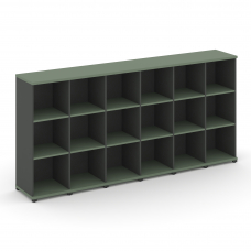 Concept Стеллаж 6 узких секций, 3 ниши CN.STU-360 Кобо/Антрацит/Металл Антрацит 2500*420*1186