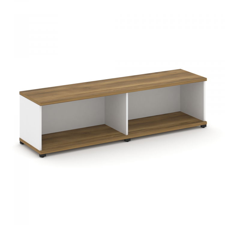 Concept Стеллаж 2 широкие секции, 1 ниша CN.STS-120 Сандал Янтарный/Белый Бриллиант/Металл Черный 16