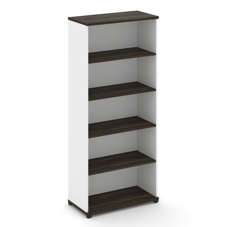 Concept Стеллаж 1 широкая секция, 5 ниш CN.STS-510 Дуб Мали/Белый Бриллиант/Металл Черный 836*420*19