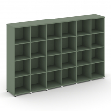 Concept Стеллаж 6 узких секций, 4 ниши CN.STU-460 Кобо/Металл Белый 2500*420*1554