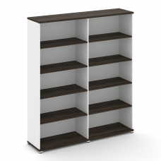 Concept Стеллаж 2 широкие секции, 5 ниш CN.STS-520 Дуб Мали/Белый Бриллиант/Металл Белый 1668*420*19