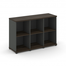 Concept Стеллаж 3 узкие секции, 2 ниши CN.STU-230 Дуб Мали/Антрацит/Металл Антрацит 1252*420*818