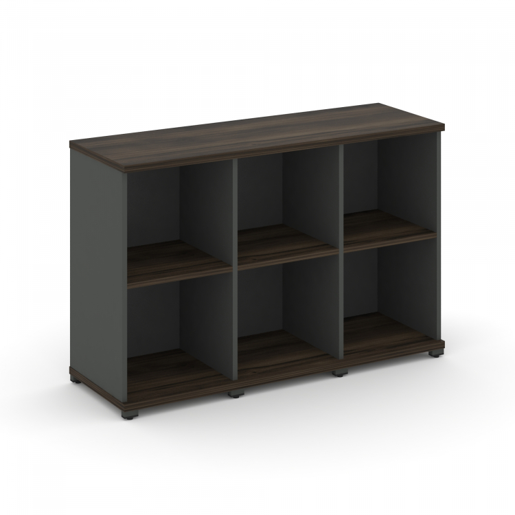 Concept Стеллаж 3 узкие секции, 2 ниши CN.STU-230 Дуб Мали/Антрацит/Металл Антрацит 1252*420*818