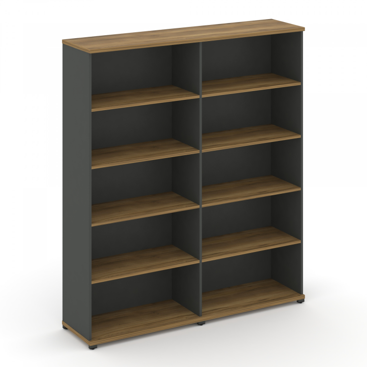 Concept Стеллаж 2 широкие секции, 5 ниш CN.STS-520 Сандал Янтарный/Антрацит/Металл Антрацит 1668*420