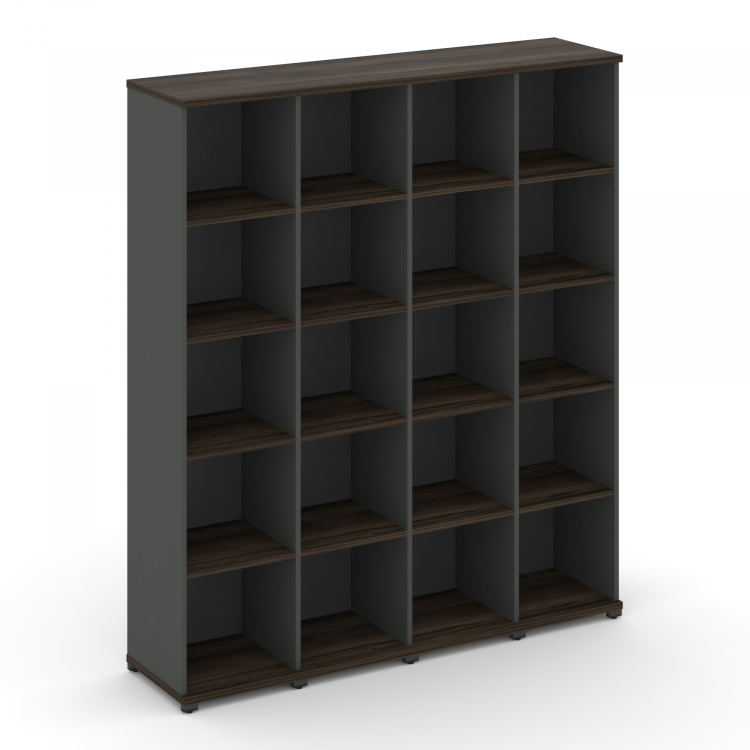 Concept Стеллаж 4 узкие секции, 5 ниш CN.STU-540 Дуб Мали/Антрацит/Металл Антрацит 1668*420*1922