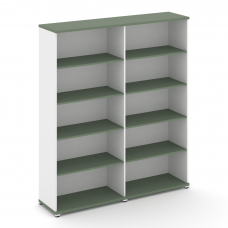 Concept Стеллаж 2 широкие секции, 5 ниш CN.STS-520 Кобо/Белый Бриллиант/Металл Белый 1668*420*1922