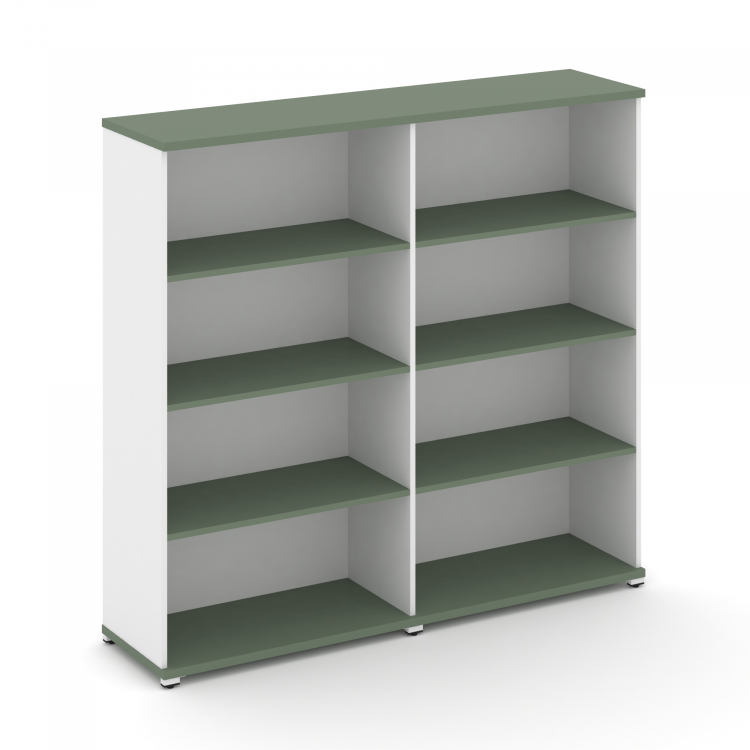 Concept Стеллаж 2 широкие секции, 4 ниши CN.STS-420 Кобо/Белый Бриллиант/Металл Белый 1668*420*1554