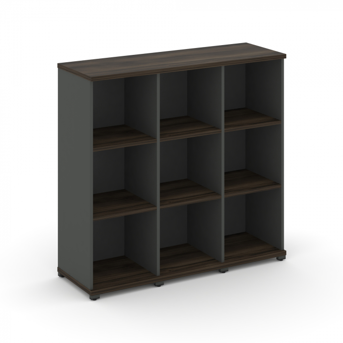 Concept Стеллаж 3 узкие секции, 3 ниши CN.STU-330 Дуб Мали/Антрацит/Металл Антрацит 1252*420*1186