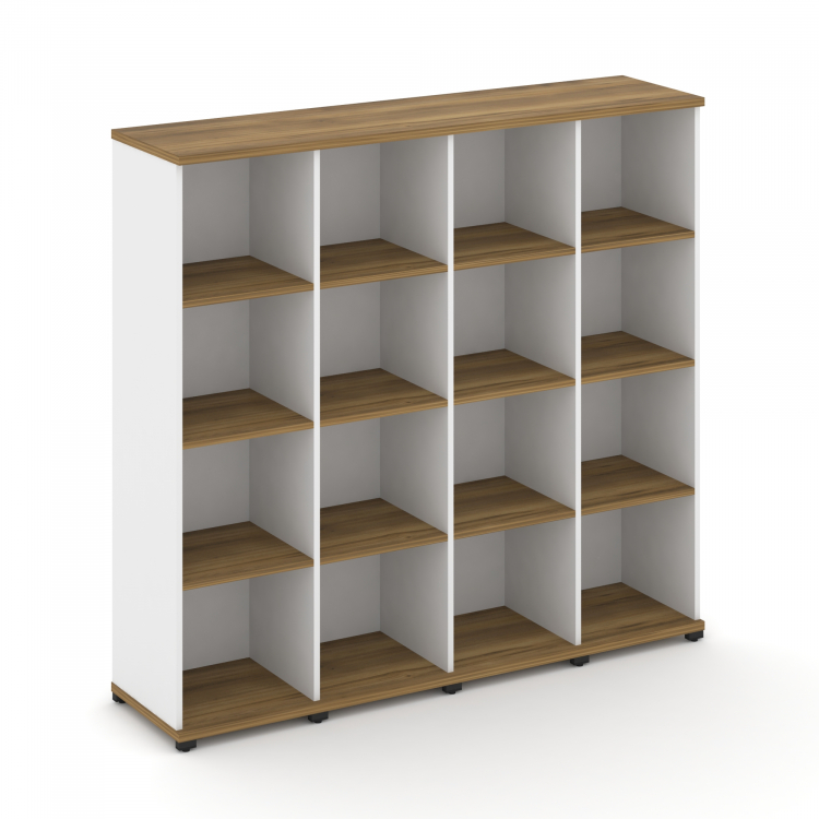 Concept Стеллаж 4 узкие секции, 4 ниши CN.STU-440 Сандал Янтарный/Белый Бриллиант/Металл Черный 1668