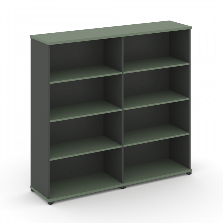 Concept Стеллаж 2 широкие секции, 4 ниши CN.STS-420 Кобо/Антрацит/Металл Антрацит 1668*420*1554