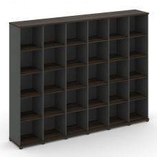 Concept Стеллаж 6 узких секций, 5 ниш CN.STU-560 Дуб Мали/Антрацит/Металл Антрацит 2500*420*1922