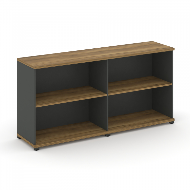 Concept Стеллаж 2 широкие секции, 2 ниши CN.STS-220 Сандал Янтарный/Антрацит/Металл Антрацит 1668*42