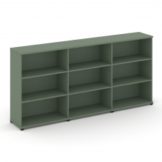 Concept Стеллаж 3 широкие секции, 3 ниши CN.STS-330 Кобо/Металл Черный 2500*420*1186