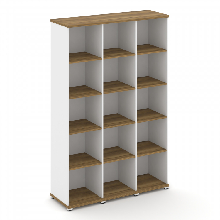 Concept Стеллаж 3 узкие секции, 5 ниш CN.STU-530 Сандал Янтарный/Белый Бриллиант/Металл Белый 1252*4