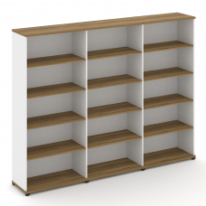 Concept Стеллаж 3 широкие секции, 5 ниш CN.STS-530 Сандал Янтарный/Белый Бриллиант/Металл Черный 250