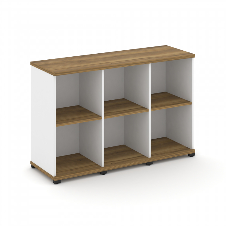 Concept Стеллаж 3 узкие секции, 2 ниши CN.STU-230 Сандал Янтарный/Белый Бриллиант/Металл Черный 1252