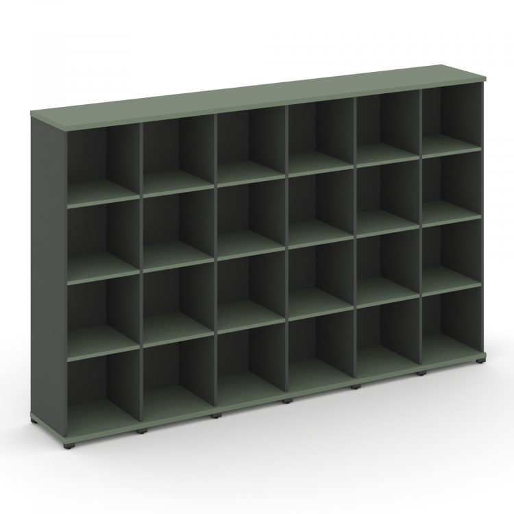 Concept Стеллаж 6 узких секций, 4 ниши CN.STU-460 Кобо/Антрацит/Металл Антрацит 2500*420*1554