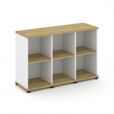 Concept Стеллаж 3 узкие секции, 2 ниши CN.STU-230 Дуб Винченцо/Белый Бриллиант/Металл Черный 1252*42