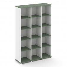 Concept Стеллаж 3 узкие секции, 5 ниш CN.STU-530 Кобо/Белый Бриллиант/Металл Белый 1252*420*1922