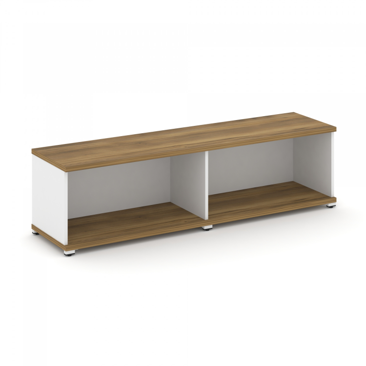 Concept Стеллаж 2 широкие секции, 1 ниша CN.STS-120 Сандал Янтарный/Белый Бриллиант/Металл Белый 166