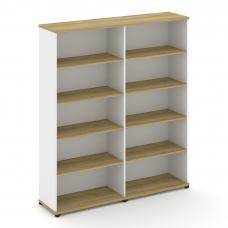 Concept Стеллаж 2 широкие секции, 5 ниш CN.STS-520 Дуб Винченцо/Белый Бриллиант/Металл Черный 1668*4