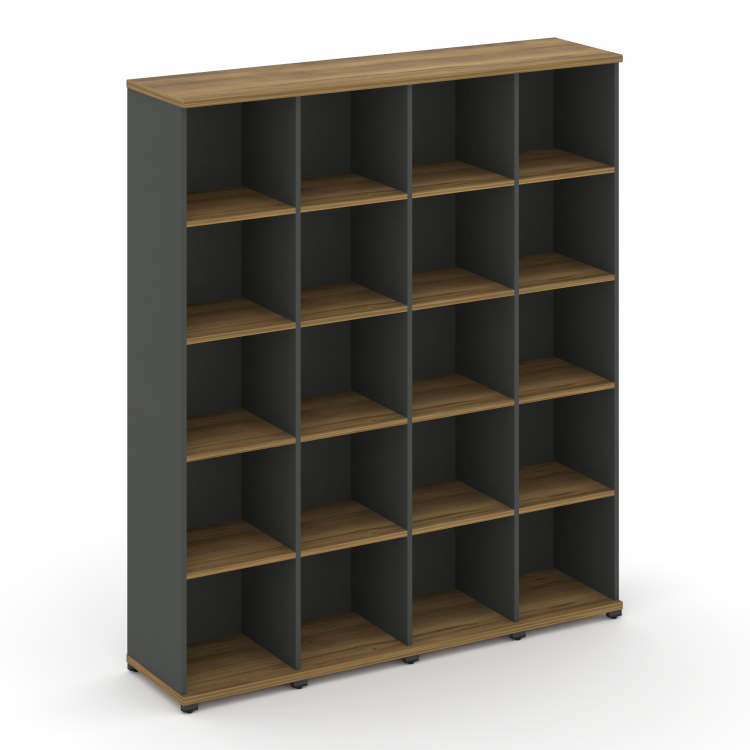 Concept Стеллаж 4 узкие секции, 5 ниш CN.STU-540 Сандал Янтарный/Антрацит/Металл Антрацит 1668*420*1