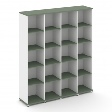 Concept Стеллаж 4 узкие секции, 5 ниш CN.STU-540 Кобо/Белый Бриллиант/Металл Белый 1668*420*1922