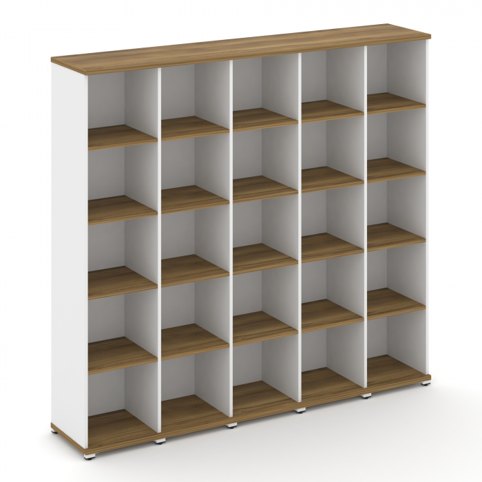 Концепт Стеллаж 5 узких секций, 5 ниш CN.STU-550 Сандал Янтарный/Белый Бриллиант/Металл Белый 2084*4