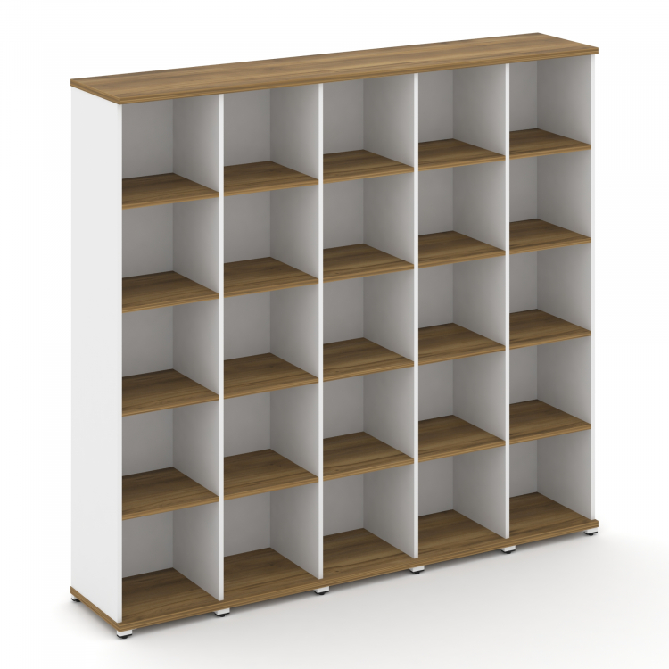 Concept Стеллаж 5 узких секций, 5 ниш CN.STU-550 Сандал Янтарный/Белый Бриллиант/Металл Белый 2084*4