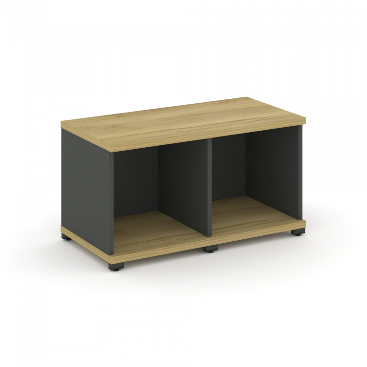 Concept Стеллаж 2 узкие секции, 1 ниша CN.STU-120 Дуб Винченцо/Антрацит/Металл Антрацит 836*420*450