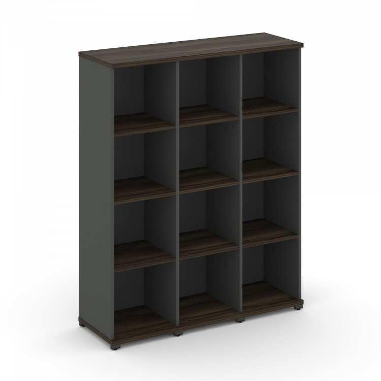 Concept Стеллаж 3 узкие секции, 4 ниши CN.STU-430 Дуб Мали/Антрацит/Металл Антрацит 1252*420*1554