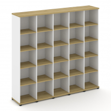 Concept Стеллаж 5 узких секций, 5 ниш CN.STU-550 Дуб Винченцо/Белый Бриллиант/Металл Черный 2084*420