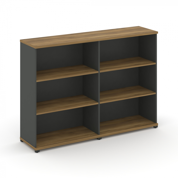Концепт Стеллаж 2 широкие секции, 3 ниши CN.STS-320 Сандал Янтарный/Антрацит/Металл Антрацит 1668*42