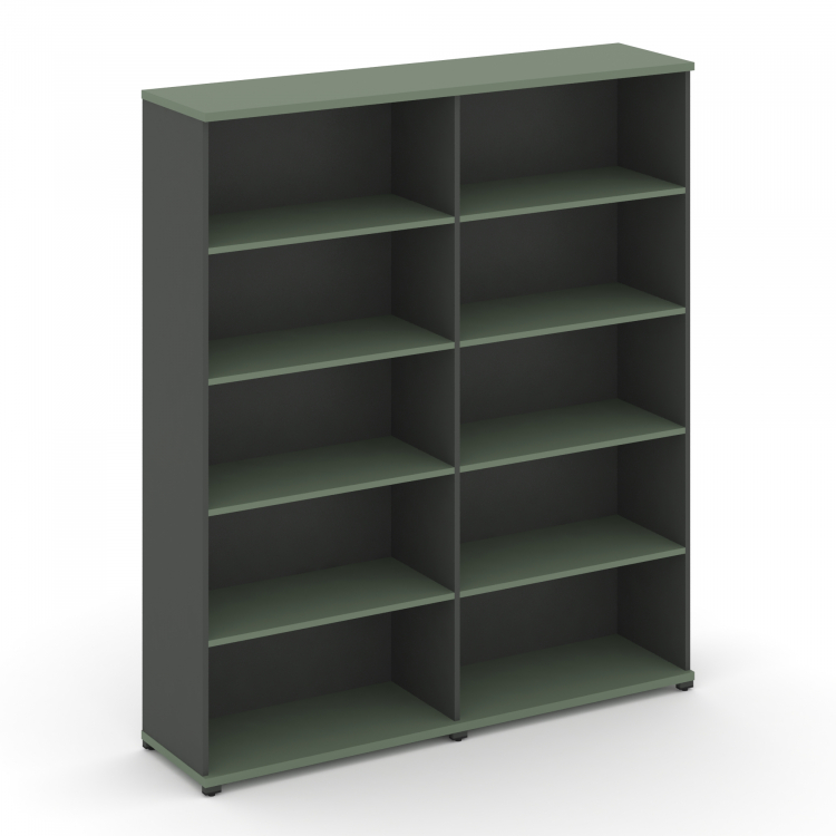 Concept Стеллаж 2 широкие секции, 5 ниш CN.STS-520 Кобо/Антрацит/Металл Антрацит 1668*420*1922