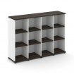Concept Стеллаж 4 узкие секции, 3 ниши CN.STU-340 Дуб Мали/Белый Бриллиант/Металл Черный 1668*420*11