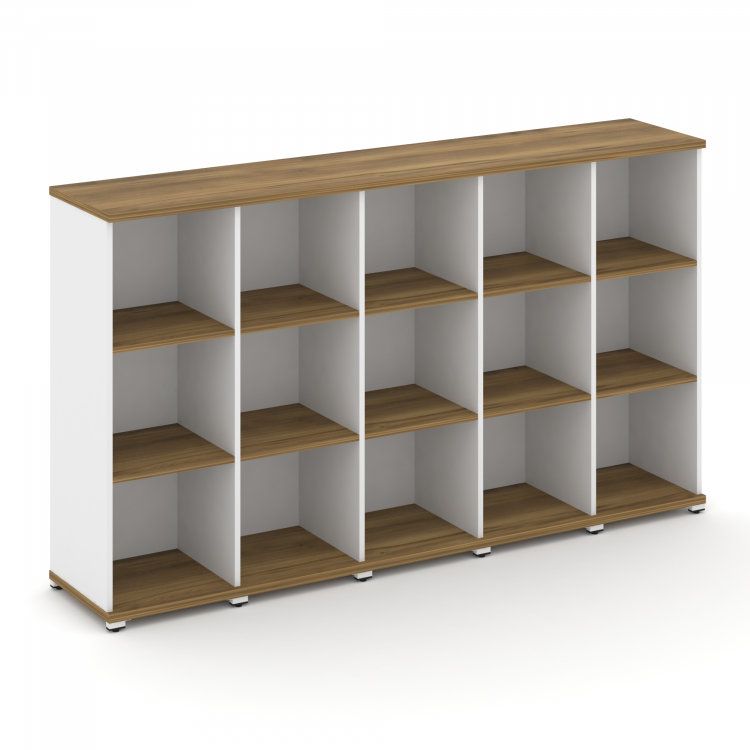 Concept Стеллаж 5 узких секций, 3 ниши CN.STU-350 Сандал Янтарный/Белый Бриллиант/Металл Белый 2084*