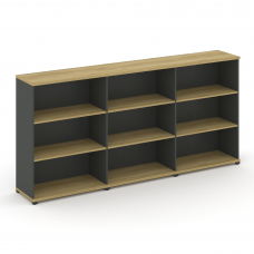 Concept Стеллаж 3 широкие секции, 3 ниши CN.STS-330 Дуб Винченцо/Антрацит/Металл Антрацит 2500*420*1