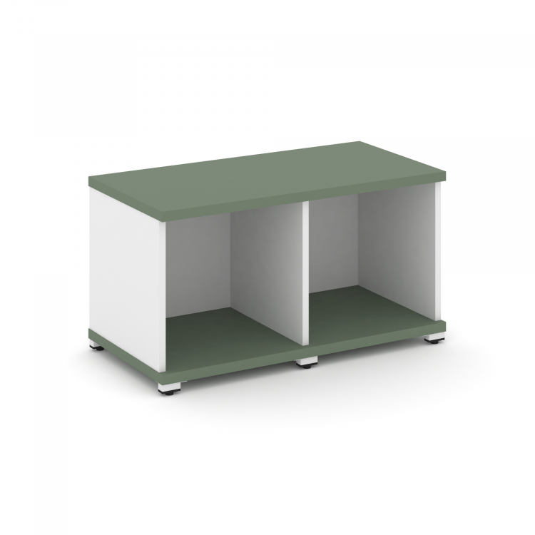 Concept Стеллаж 2 узкие секции, 1 ниша CN.STU-120 Кобо/Белый Бриллиант/Металл Белый 836*420*450