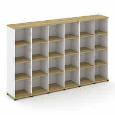 Concept Стеллаж 6 узких секций, 4 ниши CN.STU-460 Дуб Винченцо/Белый Бриллиант/Металл Черный 2500*42