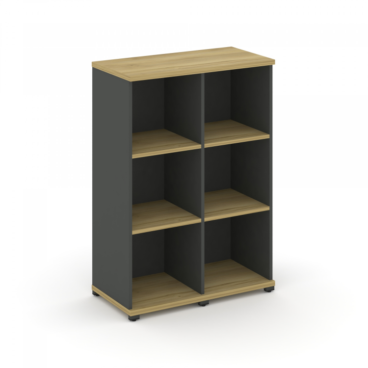 Concept Стеллаж 2 узкие секции, 3 ниши CN.STU-320 Дуб Винченцо/Антрацит/Металл Антрацит 836*420*1186