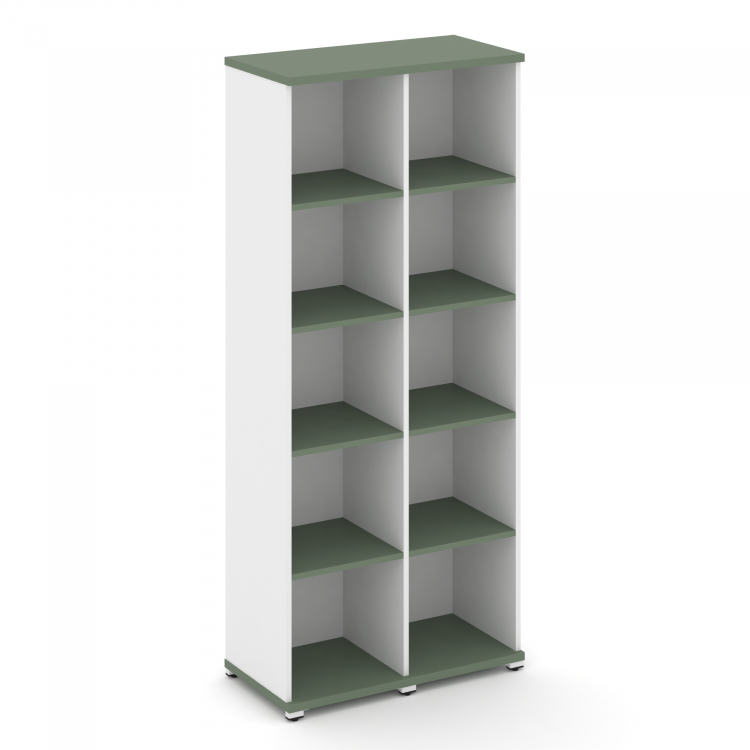 Concept Стеллаж 2 узкие секции, 5 ниш CN.STU-520 Кобо/Белый Бриллиант/Металл Белый 836*420*1922