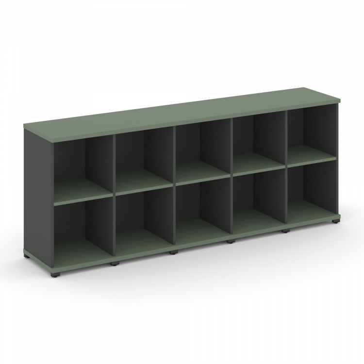 Concept Стеллаж 5 узких секций, 2 ниши CN.STU-250 Кобо/Антрацит/Металл Антрацит 2084*420*818