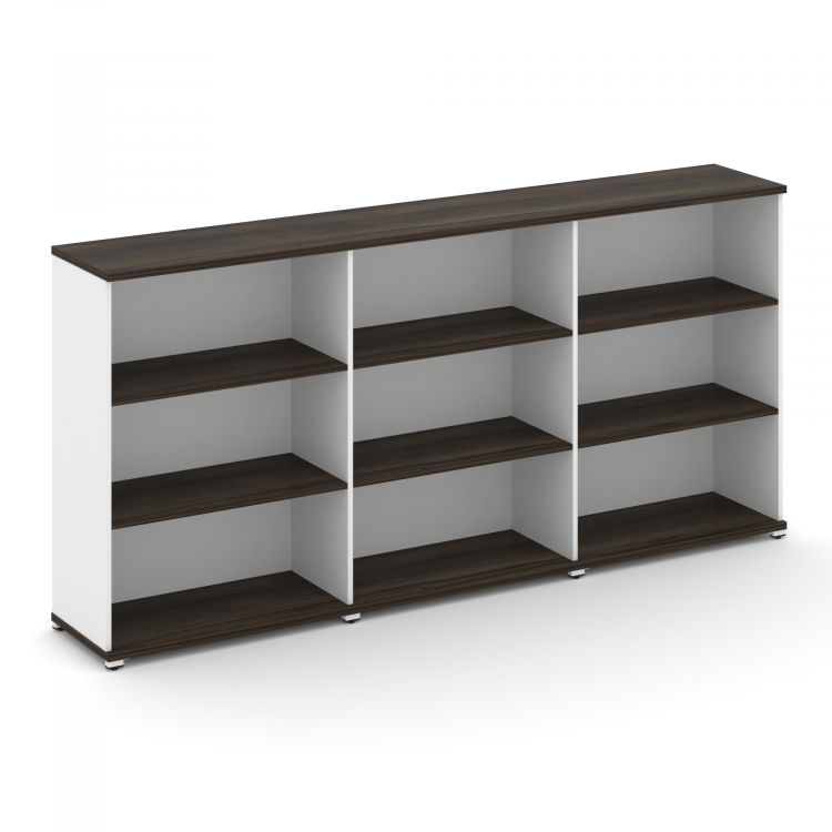 Concept Стеллаж 3 широкие секции, 3 ниши CN.STS-330 Дуб Мали/Белый Бриллиант/Металл Белый 2500*420*1