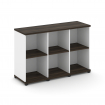 Concept Стеллаж 3 узкие секции, 2 ниши CN.STU-230 Дуб Мали/Белый Бриллиант/Металл Черный 1252*420*81