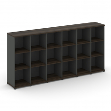 Concept Стеллаж 6 узких секций, 3 ниши CN.STU-360 Дуб Мали/Антрацит/Металл Антрацит 2500*420*1186