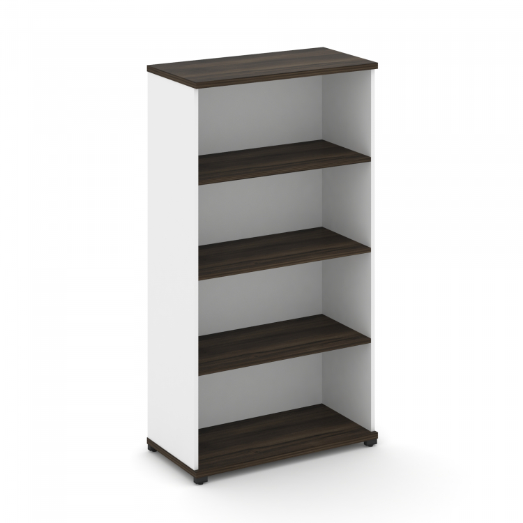 Concept Стеллаж 1 широкая секция, 4 ниши CN.STS-410 Дуб Мали/Белый Бриллиант/Металл Черный 836*420*1