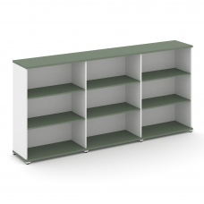 Concept Стеллаж 3 широкие секции, 3 ниши CN.STS-330 Кобо/Белый Бриллиант/Металл Белый 2500*420*1186